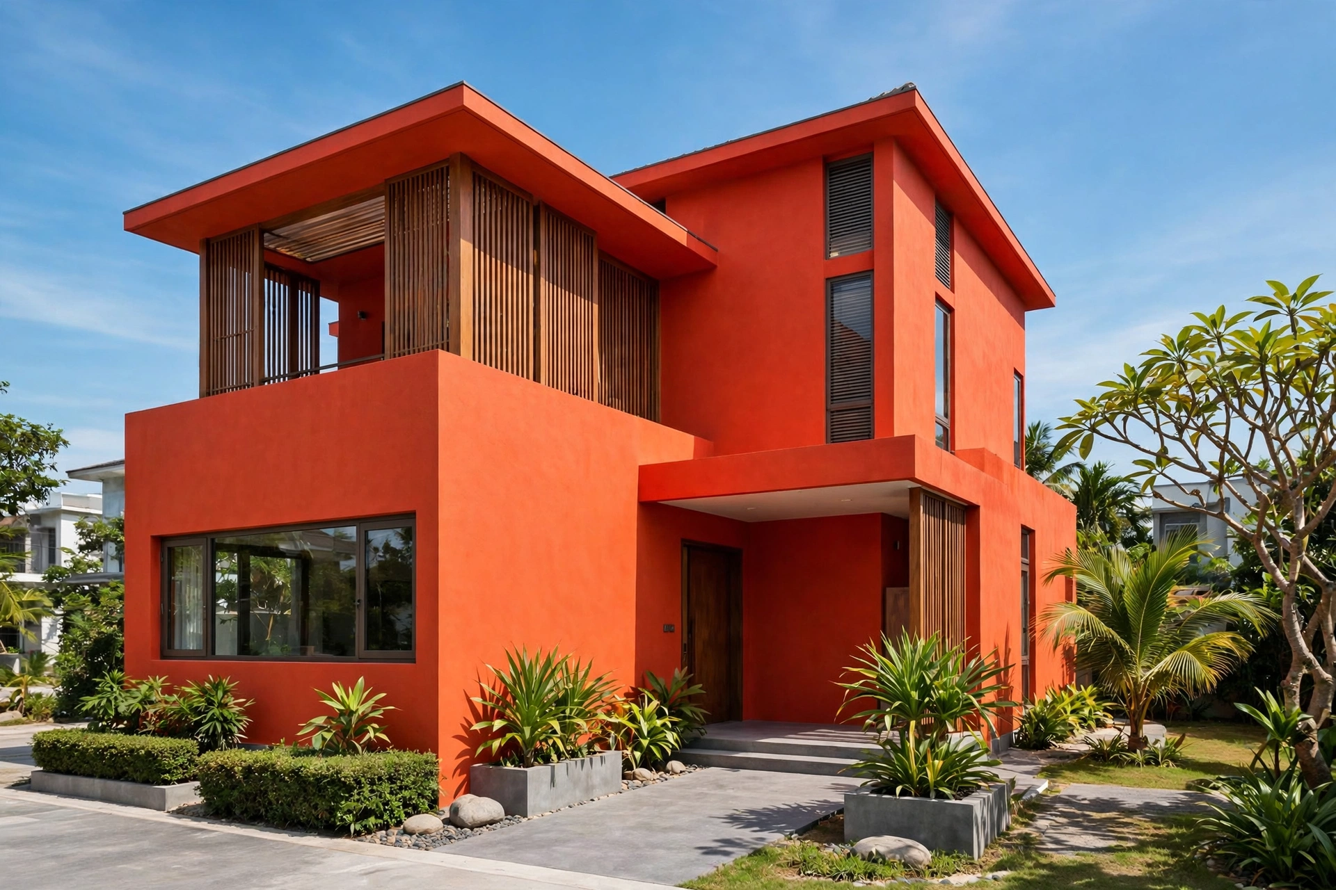 Nhà sơn màu sặc sỡ